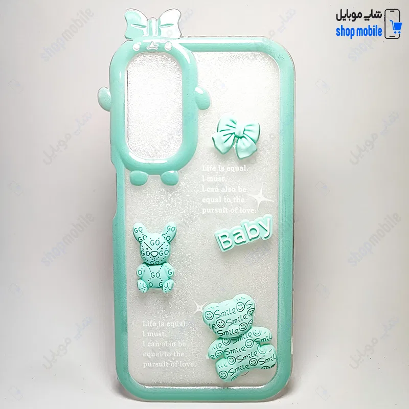 قاب گوشی سامسونگ گلکسی A34 (کاور عروسکی شفاف Baby برجسته) رنگ سبز