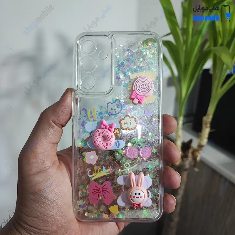 قاب گوشی سامسونگ گلکسی A54 (کاور آکواریومی عروسکی طرح آبنبات، دونات و خرگوش برجسته) (2)