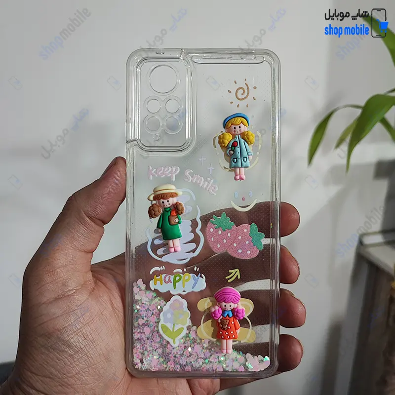 قاب گوشی شیائومی ردمی نوت 12 پرو 4G (کاور آکواریومی عروسکی طرح دختر برجسته)