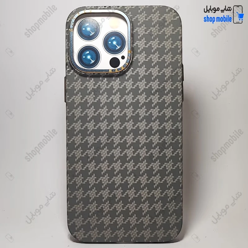 قاب گوشی آیفون 15 پرو مکس (کاور اورجینال BIGC طرح کلاسیک رنگ طوسی و خاکستری)