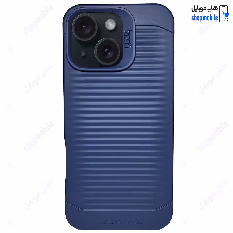 قاب گوشی آیفون 15 (کاور اورجینال Gear 4 طرح کرکره ای رنگ سرمه ای)