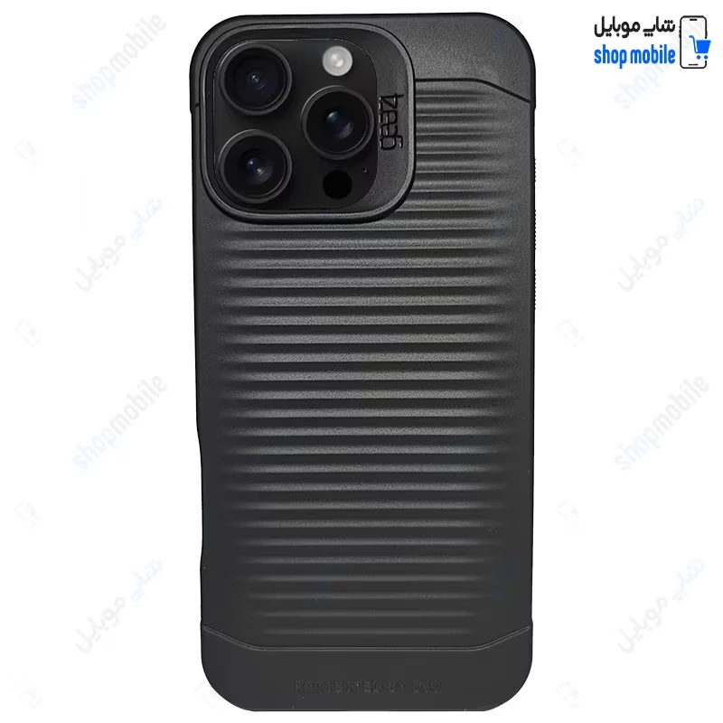 قاب گوشی آیفون 16 پرو مکس (کاور اورجینال Gear 4 طرح کرکره ای رنگ مشکی)
