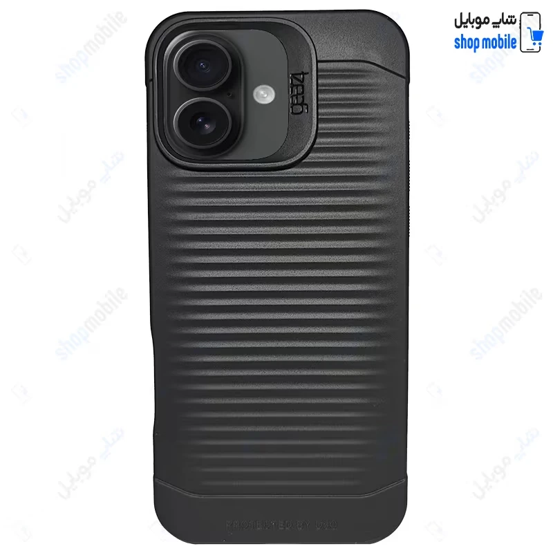 قاب گوشی آیفون 16 (کاور اورجینال Gear 4 طرح کرکره ای رنگ مشکی)