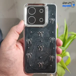 قاب گوشی آیفون 1314 (کاور رزینی برجسته طرح پاپیون رنگ مشکی)