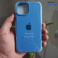قاب گوشی آیفون 15 (کاور سیلیکونی پاک کنی اورجینال طرح ساده رنگ آبی)