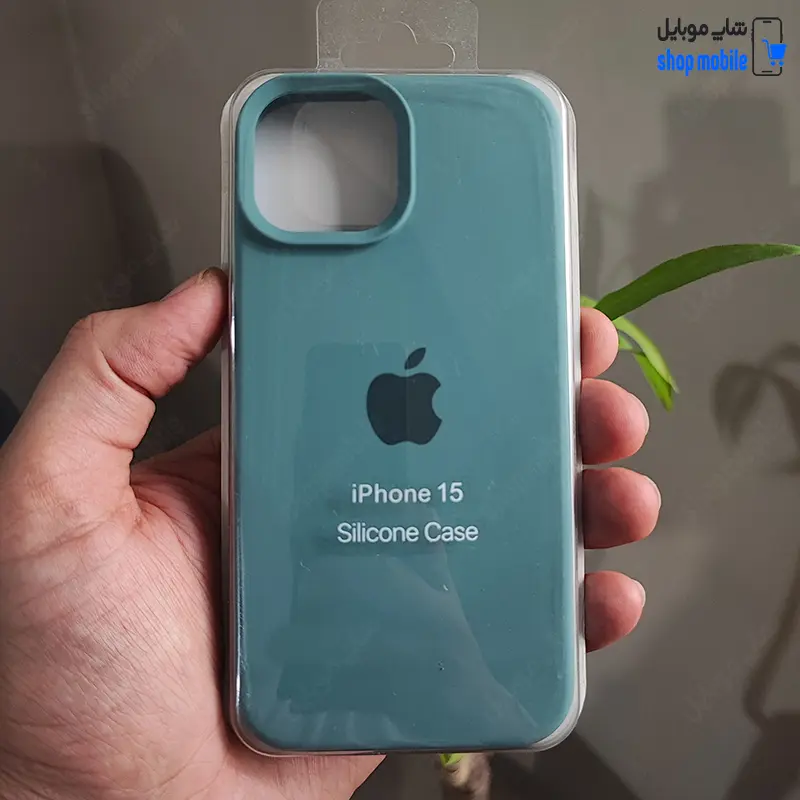 قاب گوشی آیفون 15 (کاور سیلیکونی پاک کنی اورجینال طرح ساده رنگ آبی لجنی)