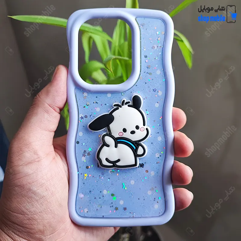 قاب گوشی شیائومی ردمی نوت 13 پرو 4G-پوکو M6 پرو 4G (کاور عروسکی موجی شاین دار طرح پوچاکو رنگ بنفش)