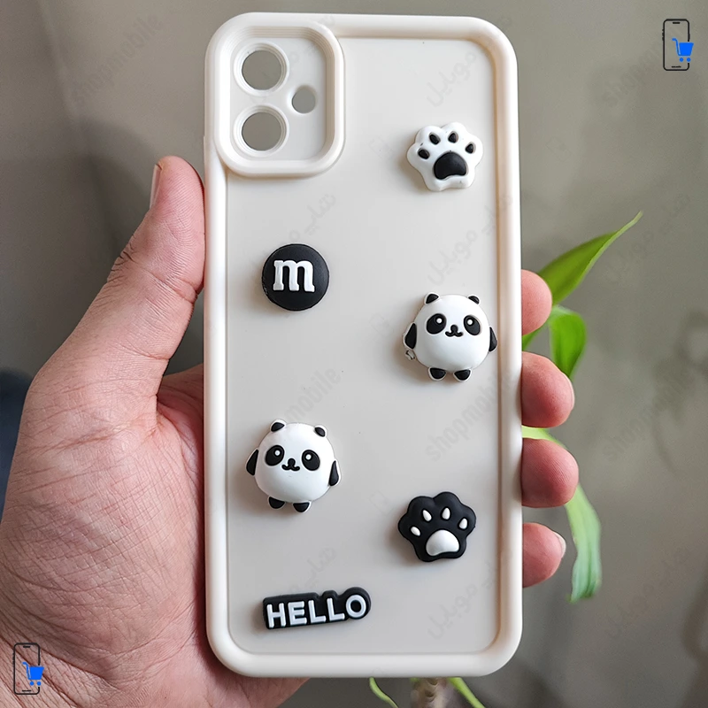 قاب گوشی سامسونگ گلکسی A05 (کاور عروسکی فانتزی طرح Hello Panda رنگ شیری)