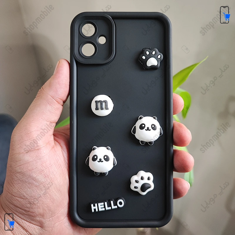 قاب گوشی سامسونگ گلکسی A05 (کاور عروسکی فانتزی طرح Hello Panda رنگ مشکی)
