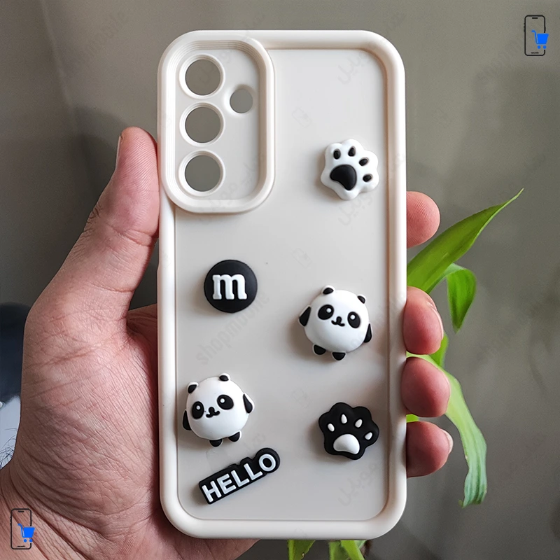 قاب گوشی سامسونگ گلکسی A05s (کاور عروسکی فانتزی طرح Hello Panda رنگ شیری)