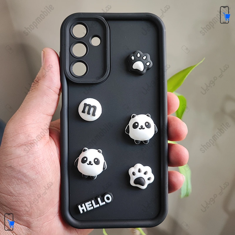 قاب گوشی سامسونگ گلکسی A05s (کاور عروسکی فانتزی طرح Hello Panda رنگ مشکی)