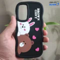 قاب گوشی سامسونگ گلکسی S25 اولترا (کاور عروسکی موج دار طرح خرگوش و خرس)
