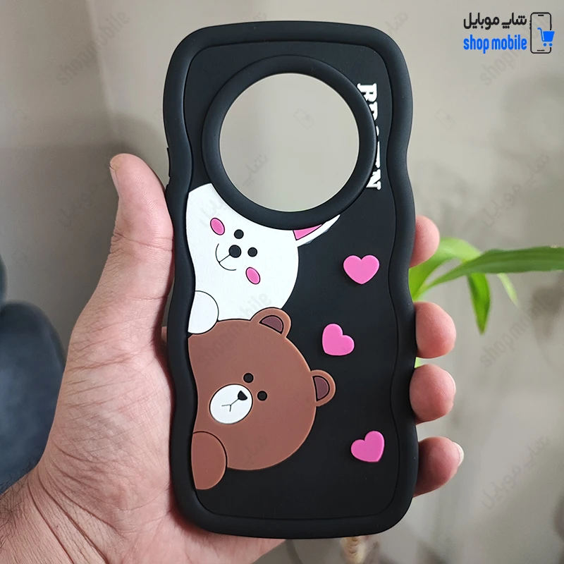 قاب گوشی شیائومی ردمی 14C پوکو C75 (کاور عروسکی موج دار طرح خرگوش و خرس)