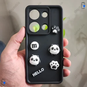 قاب گوشی شیائومی ردمی نوت 13 پرو 4Gپوکو M6 پرو 4G (کاور عروسکی فانتزی طرح Hello Panda رنگ مشکی)