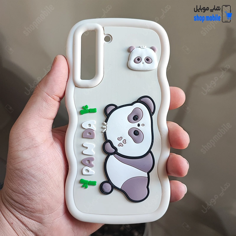 قاب گوشی سامسونگ گلکسی S21 FE (کاور عروسکی موج دار طرح پاندا خسته)