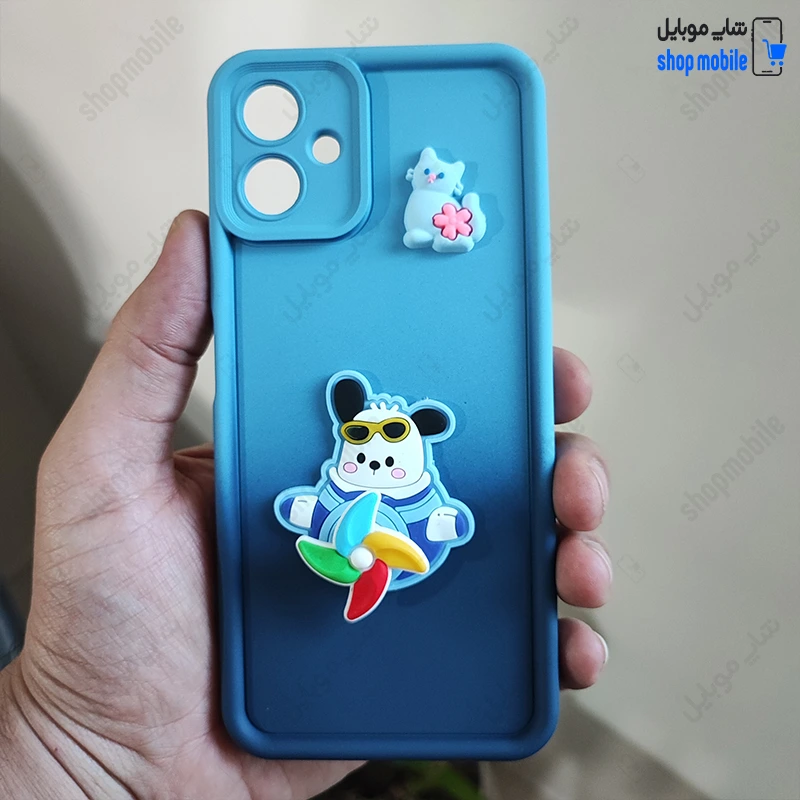 قاب گوشی سامسونگ گلکسی A06 (کاور عروسکی اسپینردار طرح پوچاکو و گربه)