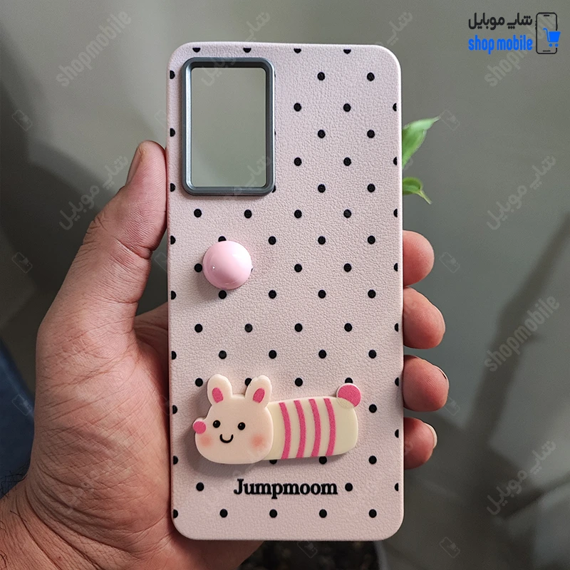 قاب گوشی سامسونگ گلکسی A32 4G (کاور عروسکی Jumpmoon طرح پیشی رنگ گلبهی)