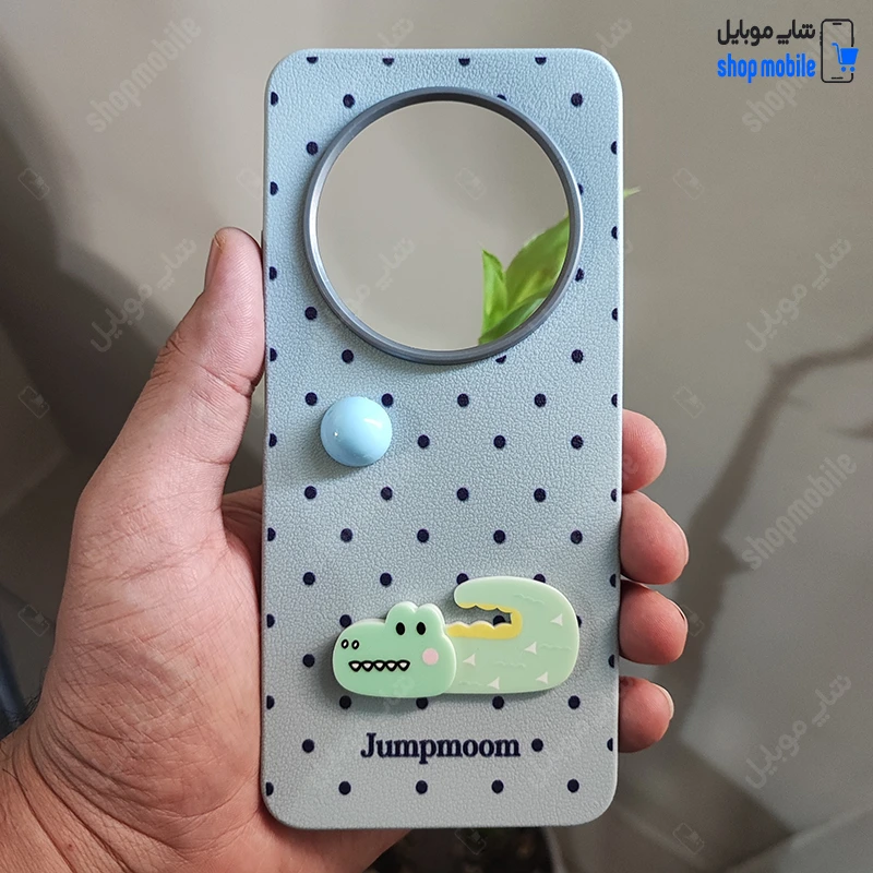 قاب گوشی شیائومی ردمی 14C / ردمی A4 / پوکو C75 (کاور عروسکی Jumpmoon طرح تمساح رنگ طوسی)