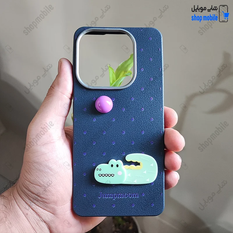 قاب گوشی شیائومی ردمی نوت 14 4G (کاور عروسکی Jumpmoon طرح تمساح رنگ سرمه ای)