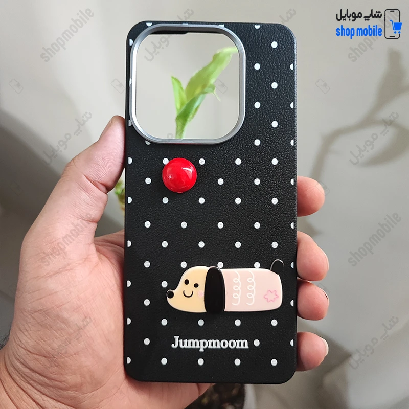 قاب گوشی شیائومی ردمی نوت 14 4G (کاور عروسکی Jumpmoon طرح هاپو رنگ مشکی)