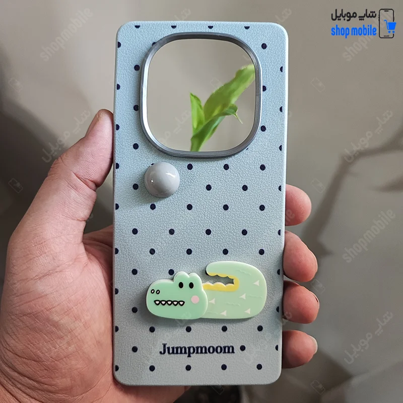 قاب گوشی شیائومی ردمی نوت 14 پرو 4G (کاور عروسکی Jumpmoon طرح تمساح رنگ طوسی)