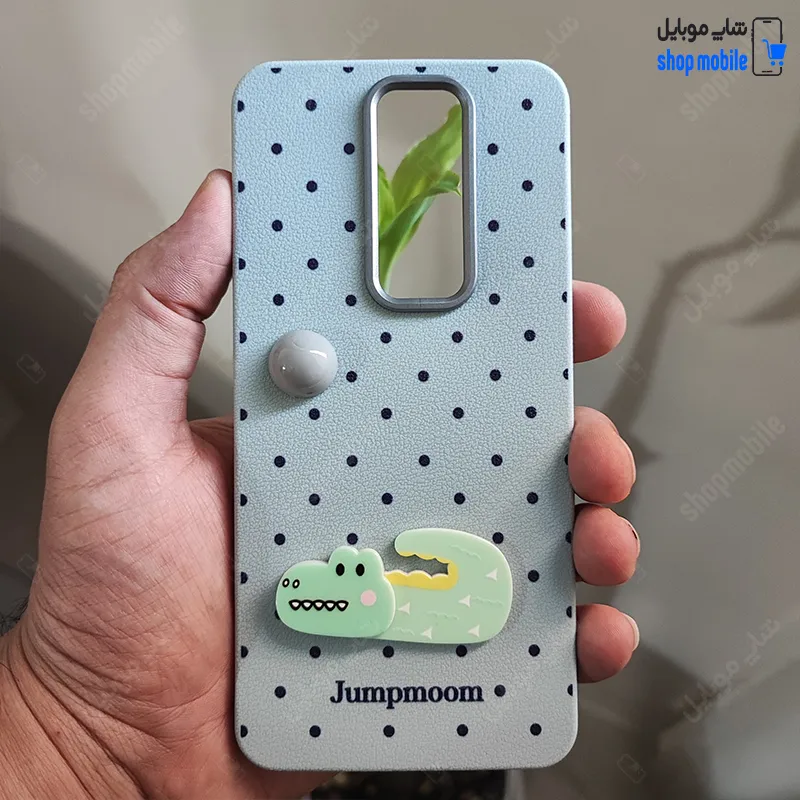 قاب گوشی شیائومی ردمی نوت 8 پرو (کاور عروسکی Jumpmoon طرح تمساح رنگ طوسی)