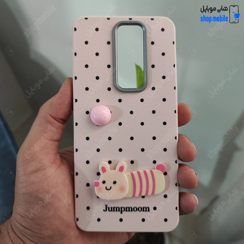 قاب گوشی شیائومی ردمی نوت 8 پرو (کاور عروسکی Jumpmoon طرح پیشی رنگ گلبهی)