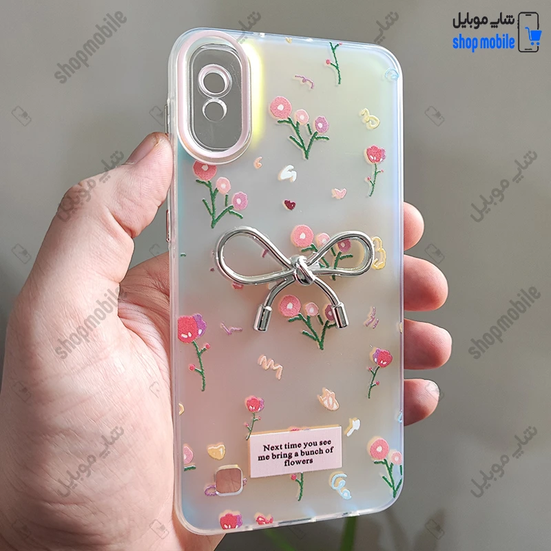 قاب گوشی سامسونگ گلکسی A10 M10 (کاور هولوگرامی فانتزی طرح پاپیون و گل های رنگی)