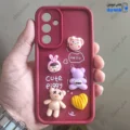 قاب گوشی سامسونگ گلکسی A15 (کاور Solid مدل عروسکی طرح دختر، خرس چشم ضربدری و Piggy)
