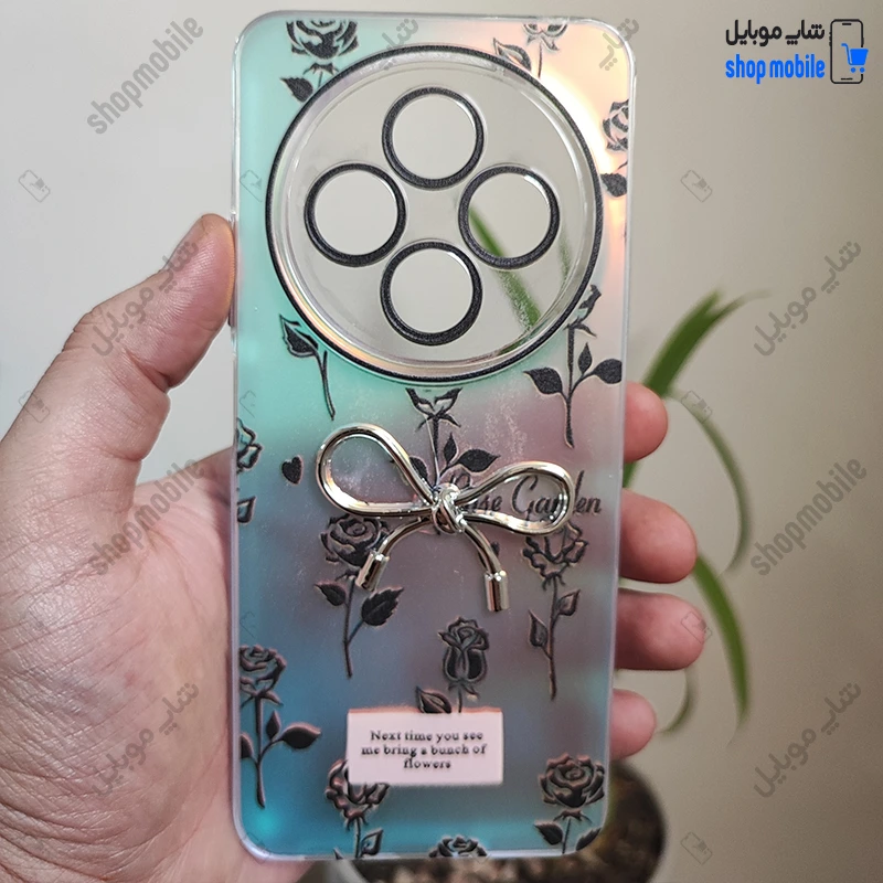 قاب گوشی شیائومی ردمی 14C ردمی A4 پوکو C75 (کاور هولوگرامی فانتزی طرح پاپیون و Rose Garden)