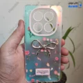قاب گوشی شیائومی ردمی نوت 14 پرو 4G (کاور هولوگرامی فانتزی طرح پاپیون و گل های رنگی)