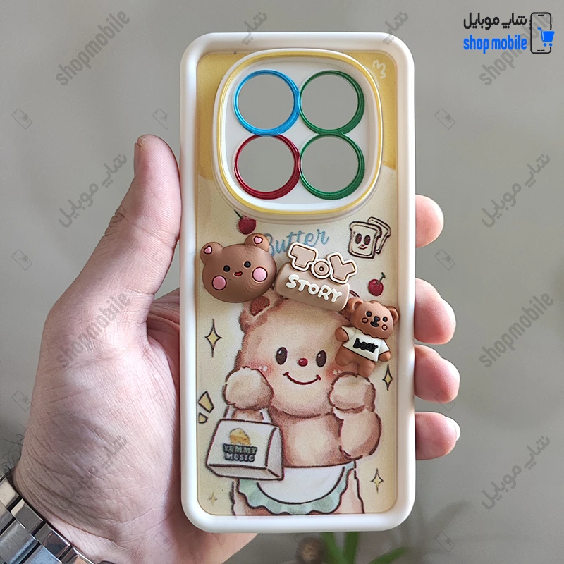 قاب گوشی شیائومی ردمی نوت 14 پرو 5G - نوت 14 پرو پلاس - پوکو X7 (کاور Solid مدل عروسکی طرح Bear)