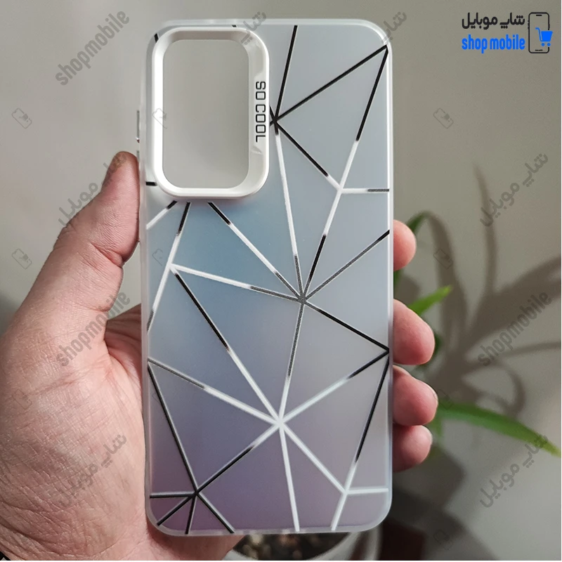 قاب گوشی سامسونگ گلکسی A56 (کاور فانتزی So Cool طرح چند ضعلی رنگ سیلور)