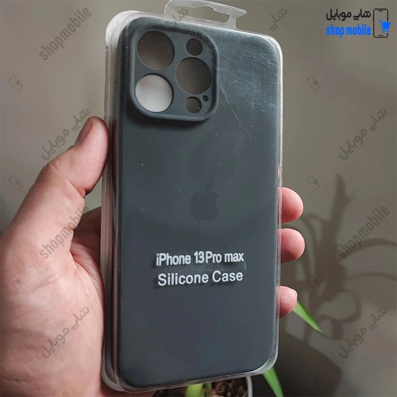 قاب گوشی آیفون 13 پرو مکس (کاور سیلیکونی پاک کنی اورجینال رنگ دودی تیره)