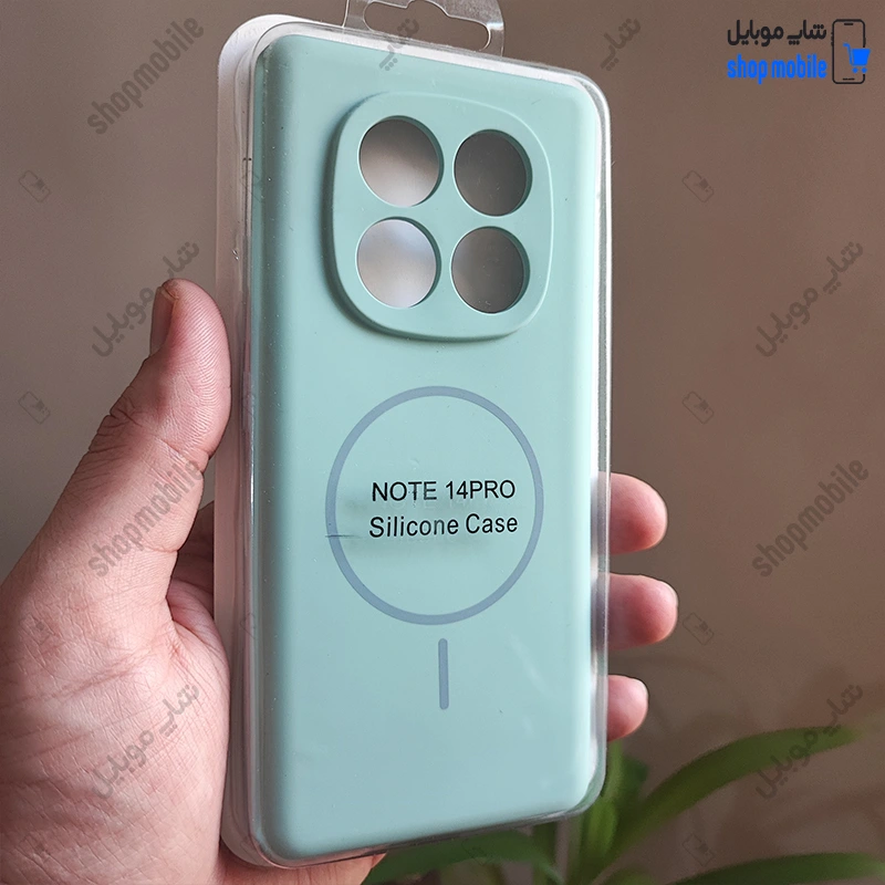 قاب گوشی شیائومی ردمی نوت 14 پرو 4G5-G (کاور سیلیکونی پاک کنی اورجینال طرح مگ سیف کد 22332)