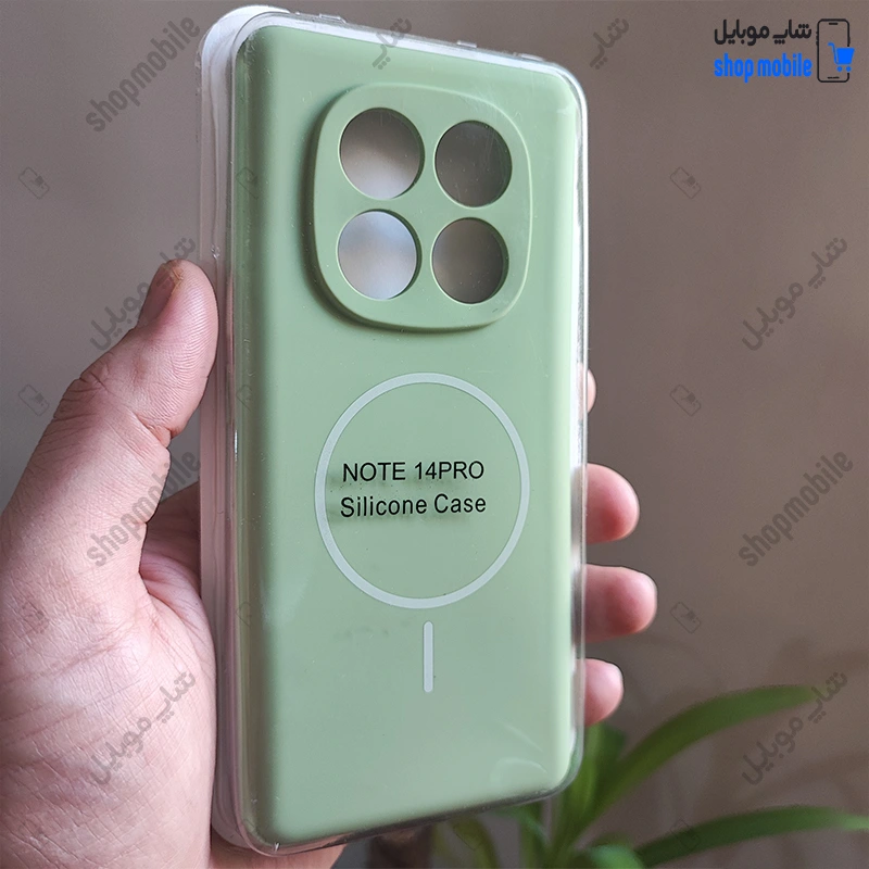 قاب گوشی شیائومی ردمی نوت 14 پرو 4G5G (کاور سیلیکونی پاک کنی اورجینال طرح مگ سیف کد 22341)