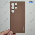 قاب گوشی سامسونگ گلکسی S22 اولترا (کاور سیلیکونی Spigen داخل موکتی رنگ نسکافه ای)