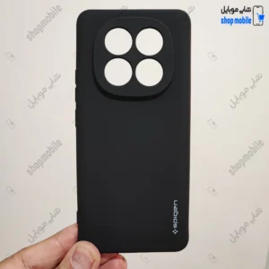 قاب گوشی شیائومی ردمی نوت 14 پرو 4G (کاور سیلیکونی Spigen داخل موکتی رنگ مشکی)