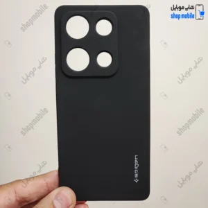 قاب گوشی شیائومی ردمی نوت 14S - نوت 13 پرو 4G - پوکو M6 پرو 4G (کاور سیلیکونی Spigen داخل موکتی رنگ مشکی)
