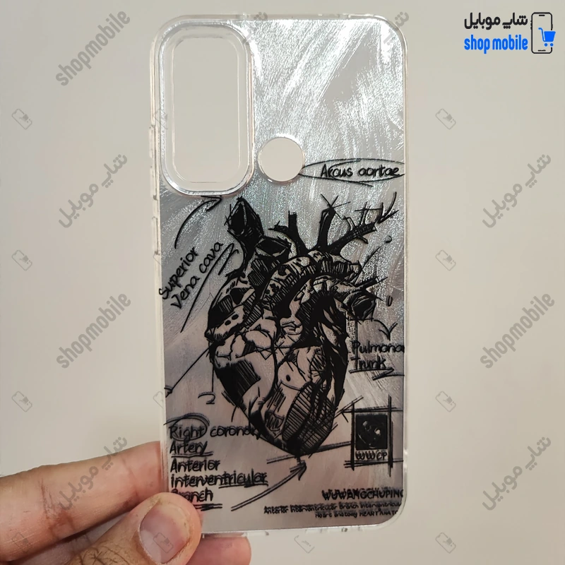 قاب گوشی شیائومی ردمی نوت 8 (کاور IMD براش طرح آناتومی قلب Silver)